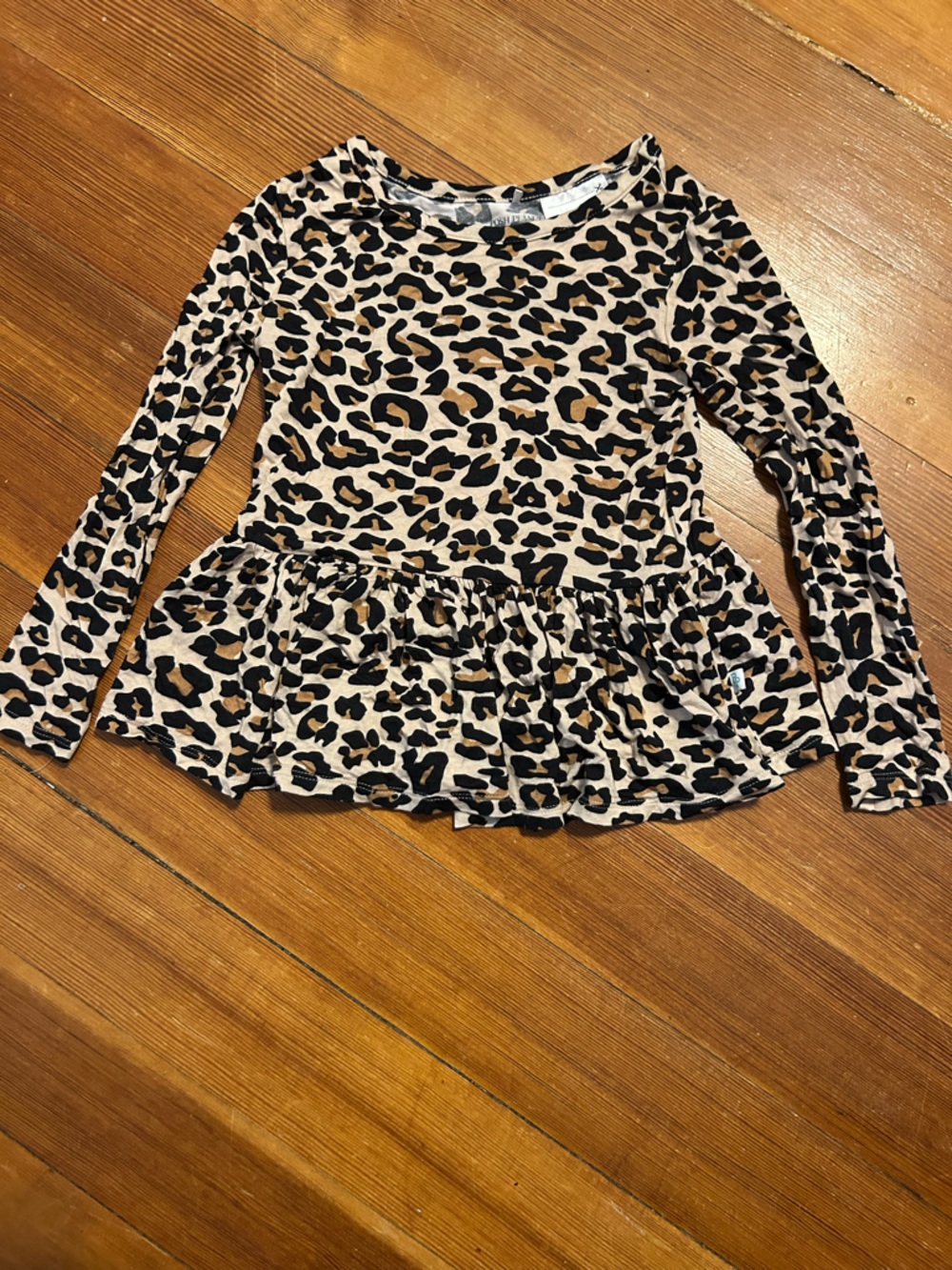 Posh Peanut Lana Leopard girls peplum top